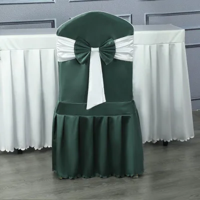 Custom Style Color Stretch Long Skirt Chair Covers Banquet Chair Cover Set White Chair Cover