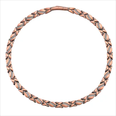 Magnet Jewelry Pure Copper Vintage Floral Magnetic Therapy Necklace Wholesale Custom Magnetic Therapy Jewelry Manufacturer