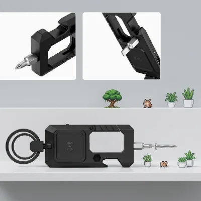 Smart Multi-functional Keyring Holder Find My Security Protection Metal Keychain Organizer Featuring Bottle Opener Charger