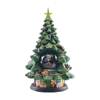Resin Crafts Santa Claus Christmas Tree Crystal Ball Suitable Home Christmas Gift for Kids