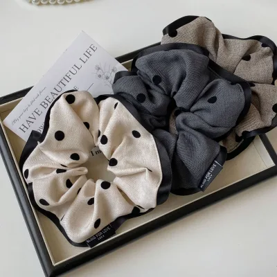 Hot Fashion Vintage Luxury High End Fabric Cotton Pastel Hair Accessories Hair Ties Bands Designer Inspired Scrunchies
