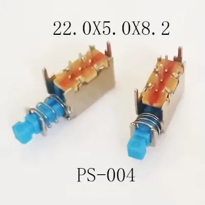 Spring Switch 22x5x8mm Reed Switch Latching Self-locking Plastic Push Button Switch 3Pin DIP PS-004