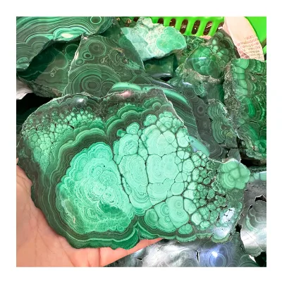 Wholesale Natural Rough Polished Malachite Slice Mineral Specimen Crystal Slab for Gift Decoration