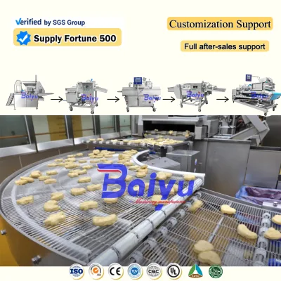 Baiyu High Capacity Chicken Nugget and Hash Brown Processing Line with IQF Freezing System