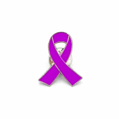 OEM Custom Logo Soft Enamel Ribbon Lapel Pin Breast Cancer Hope Pray Charity Badge Brooch with Butterfly Clutch Back