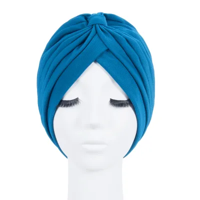 Fashion Women Knotted Head Wrap Beanie Hat Muslim Female Plain Sleep Cap Hair Turban