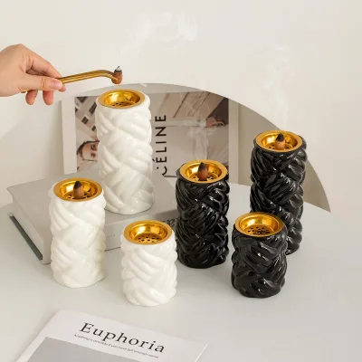 Modern Simple Home Decoration Handheld Incense Burner Aromatherapy Furnace Religious Cylindrical Thread for Incense Incense