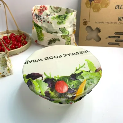 New 3 pcs /set Eco Friendly Reusable Beeswax Food Wraps Food Fresh Keeping Wrap Beeswax Cloth