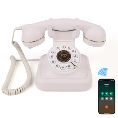 Vintage Style with Speakerphone Calling with Voice Assistant USB-C Rechargeable Landline Phone With Speaker Function