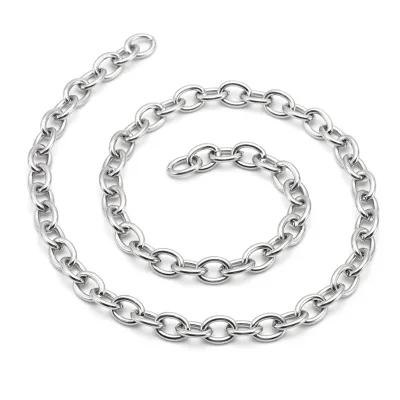 925 Sterling Silver Link Chain Necklace for Men and Women Trendy Princess Cut Diamond Stainless Steel Pendant Fine Jewelry