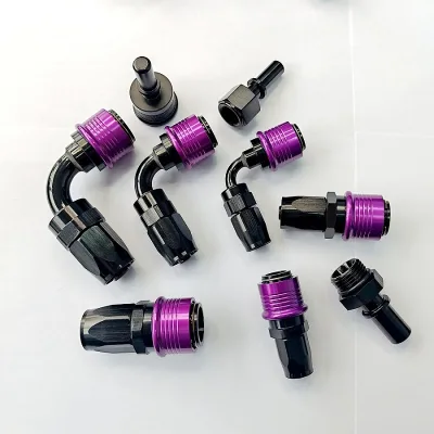 Custom Anodized Straight 45/90 Degree Reusable Quick Release Swivel Hose End Fitting Male/Female AN6 AN8 AN10 AN12 Oil New