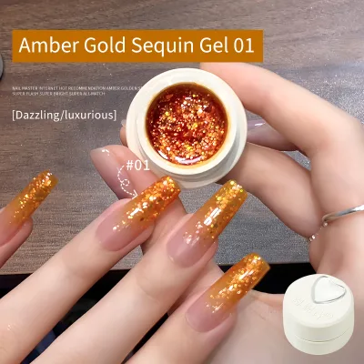 New Stars Sparkle New Year Sequins Champagne Bright Canned Nail Glitter Gel
