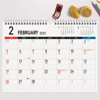 Wholesale Promotional Christmas Present Custom Calendar 2023 Coil Spiral Wall Calendar Printing Monthly Planner