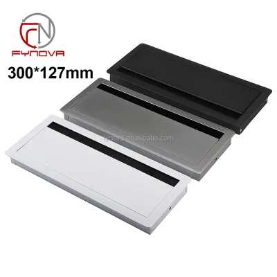 300*127mm Soft Closing Desktop Cable Management Aluminum Computer Cable Management for Office Conference Room Living Room