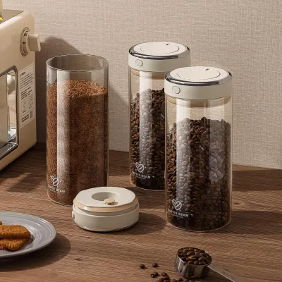 Coffee Canister With Premium Glass - Airtight Coffee Container