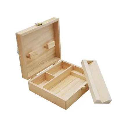 High Quality Bamboo Stash Wooden Box Storage Organizer With Lid Custom Logo
