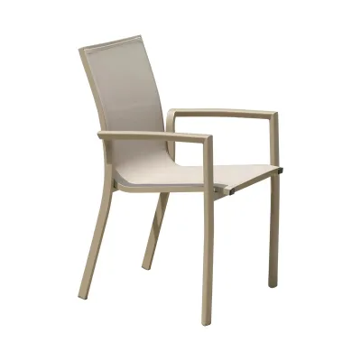 Commercial Wholesale Stackable Dining Chair Breathable Textilene Garden Chair for Outdoor Bistro Cafe Backyard Villa Use