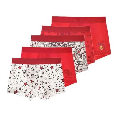 Russian Teen Boy Seamless Underwear Red Kids Boxers Briefs