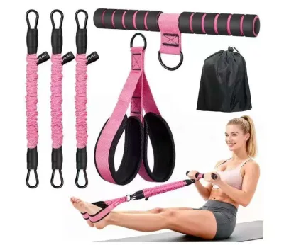 Durable Pull up Assist Pedal Resistance Band with Handle for Different Levels