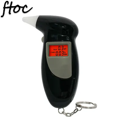 Personal Portable LED Red Backlit Digital Display Alcohol Tester Breath Breathalyzer Keychain Digital Alcohol Tester for Driver