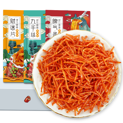 LAKEXIXI Traditional Tiktok Food Sweet Spicy Flavor Snacks Gluten-Free New Design Mala Chili Salt Grain Made Wheat Packaged Bags