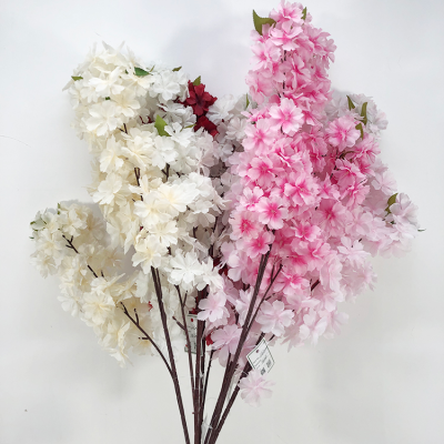 Z- 0036 Hot Sale Romantic Cherry Blossom Branch Silk Artificial Cherry Blossom Flowers