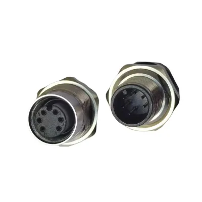 HYF M12 8-Pin A-code Aviation IP67 Waterproof Panel Mount Circular Connectors for Automotive & PCB Applications