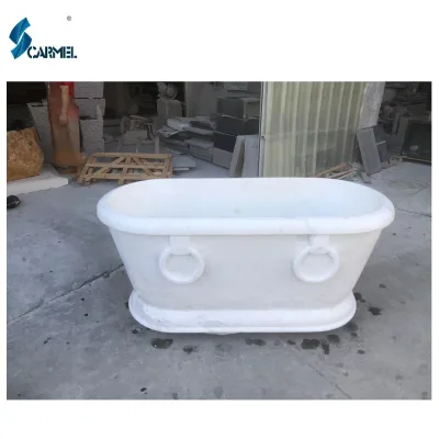 Stone Bathroom Luxury Black and White Marble Stone Bathtub for Washroom Decoration