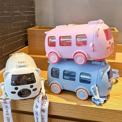Hot New Car Water Cup Children Cartoon Straw Cup High Value Outdoor Portable Large-capacity Water Cups