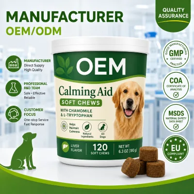 Wholesale Veterinary Soft Chews Dogs Calming Relief Tension Hyperactive Barking Manufacturer Quality Formula