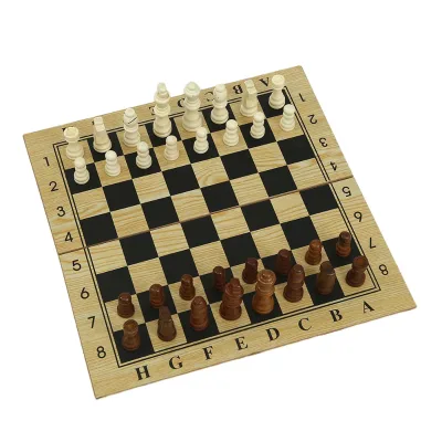 Chess Set Magnetic Wooden 3 in 1 Chess Board Games Foldable Wooden Chess Set Entertainment Cross Board Game