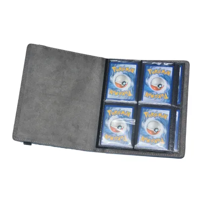 Premium 4-Pocket Trading Card Photo Album Colorful Design Binder with Strap PU Cover Custom Printing Logo for Storage