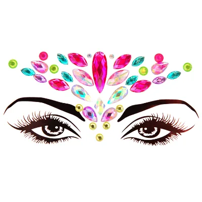 Festival Party Body Art Makeup Jewel Face Nail Stickers for Halloween Night Clubbing Eye Rhinestone Decor Holiday Gift