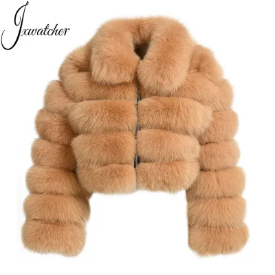 2024 New Fashion Ladies Fall Winter Natural Fur Coat Clothes Thick Full Sleeves Luxury Fluffy Short Real Fur Jacket for Women