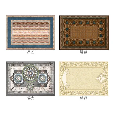 Large Polyester Area Rugs for Living Room Bedroom Home Use Crystal Velvet Non-Slip Pet Friendly Stain Resistant Carpet