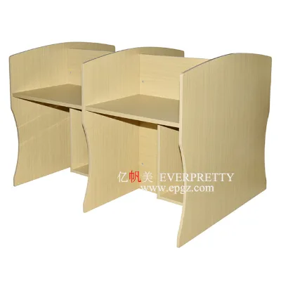 High Quality Computer Room Furniture Wooden 4-Seats Computer Table Modern Study Desk with Partition and CPU Holder for Sale