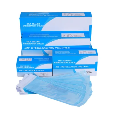 MIDI Self-Seal Dental Surgical Instrument Steam Sterilization Pouches CE Class I Medical Consumables 2-Year Carbon Box