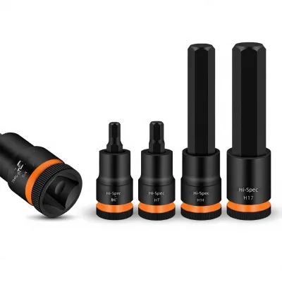 9-Piece 1/2-Inch Hex Socket Bit Set with Screwdriver and Wrench Tool-Metric System for Mechanical & Automotive Repair