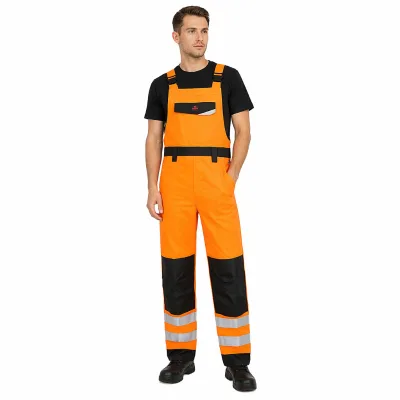 Hi Vis FR Bib Pants Work Overalls Flame Retardant Arc Rated Oil & Gas Electrical Utility Lineman Welding PPE Manufacturer