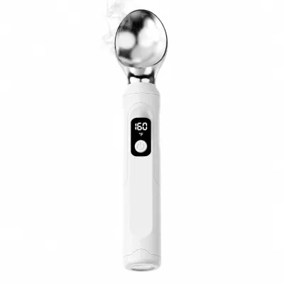 Smart Heating Gelato Scooper Digital Temperature Control Waterproof Food Grade Metal Head Fast Melting Tool C F Switch