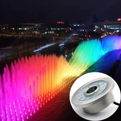 Outdoor Stainless Steel Epistar LED Chips 10-120 Beam Angle DMX Control RGB IP68 Waterproof Gaden Underwater Fountain Lights