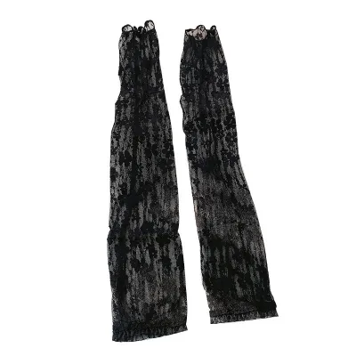 JK Girl Arm Sleeves Trendy Lace Mesh with Small Flower Long Beach Surfing Sun Protection Sleeves for Party Occasions