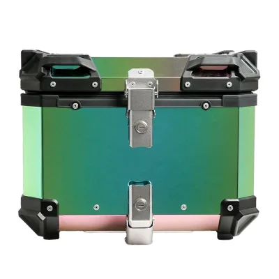 45L Gradient Green Aluminium Alloy Lockable Motorbike Storage Helmet Box Motorcycle Top case