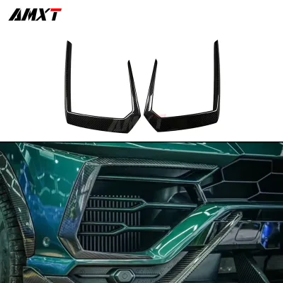 High Quality Dry Carbon Fiber URUS-Topca Front Bumper Vent Cover Carbon Black 1 Year Warranty for URUS