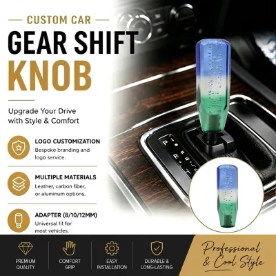 Universal 15cmTransparent Blue Diamond Crystal Bubble Manual Gear Shift Knob