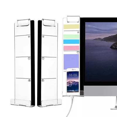 Custom Desktop Transparent Monitor Memo Board Concise Acrylic Monitor Message Board Side Panel with Name Card Phone Holder