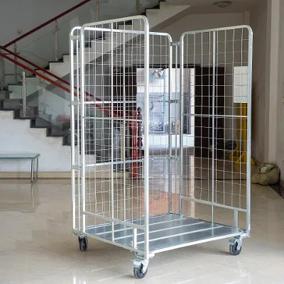 Steel Warehouse Storage Foldable Heavy Duty Roller Container Logistics Transport Roll Cage