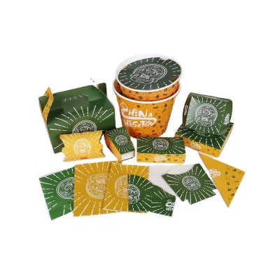 Customized Burger Boxes French Fries Boxes Chicken Rice Boxes Chicken Nugget Boxes Kraft Paper Bags Oil-Proof Printed Logo