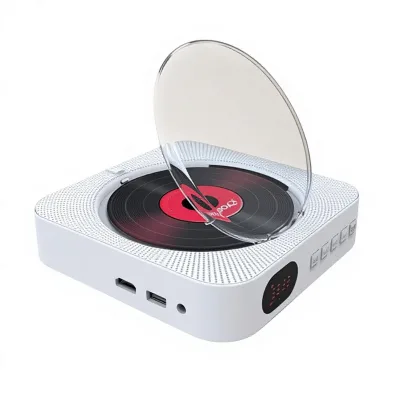 Wall-mounted CD/ Player with for & RCA Connectors Includes Display Dual-Speaker Desktop All-in-One