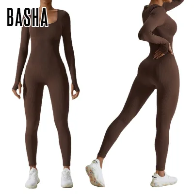 Seamless Yoga Jumpsuit Dance Fitness Sports Jumpsuit Tight-fitting Long-sleeved Yoga Clothes